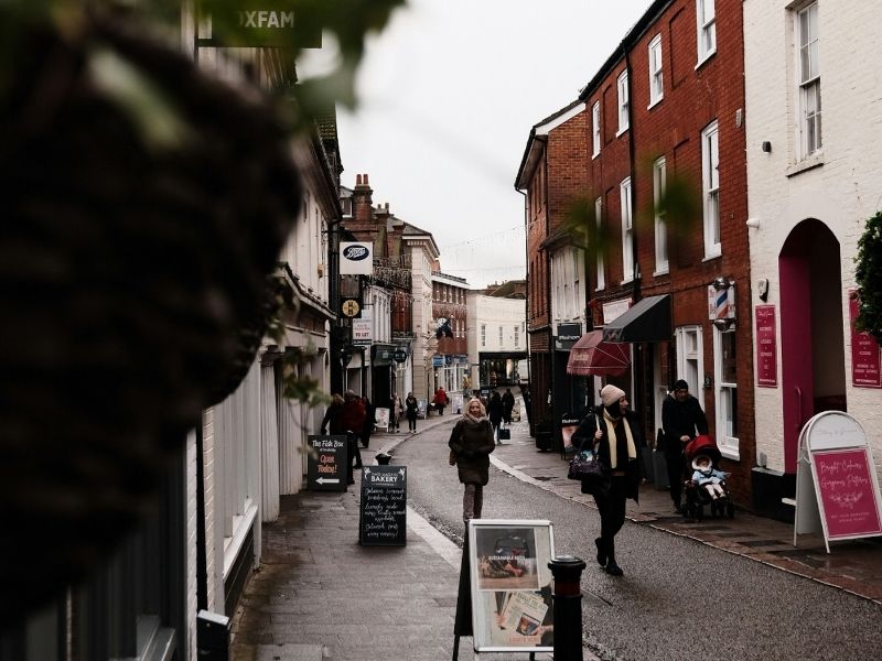 Google map pack. Image showing street in small UK town.