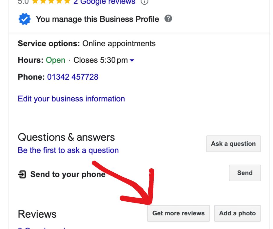 Getting reviews for Local SEO